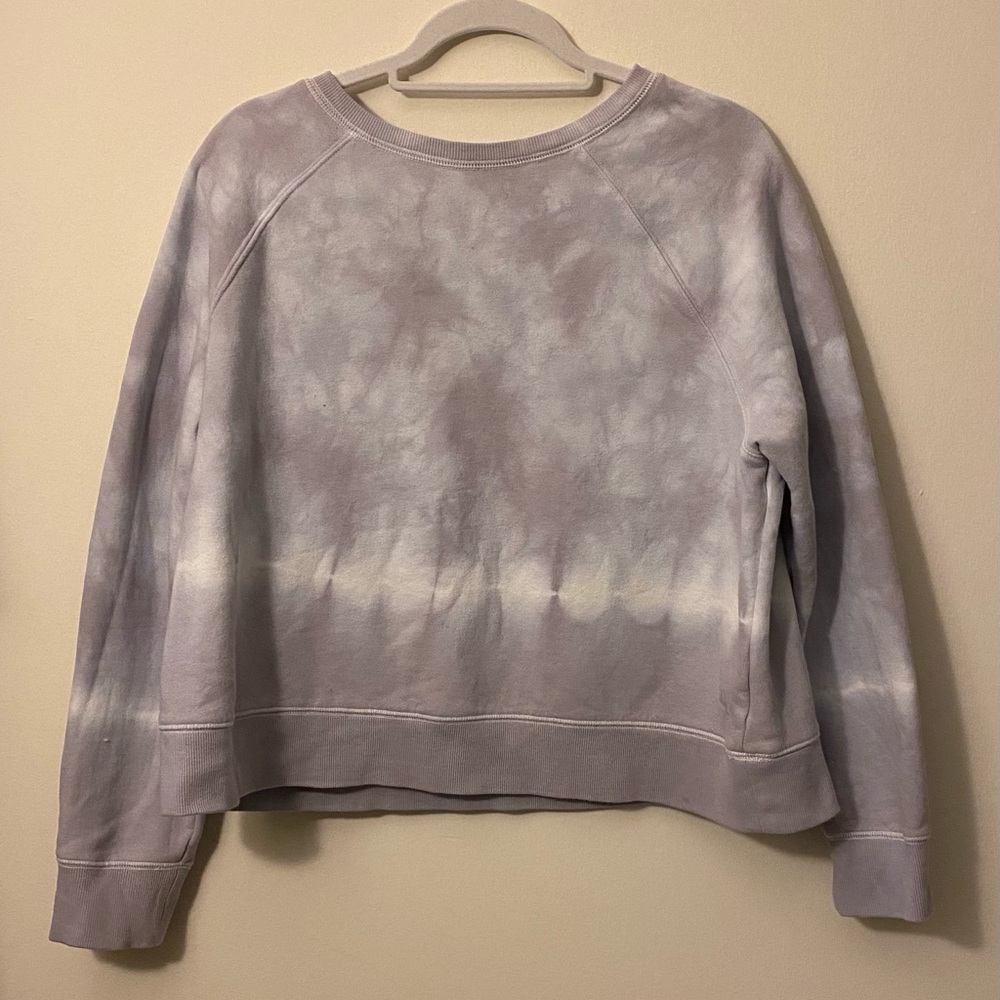 Purple, Tie Dye, Cropped Crew Neck